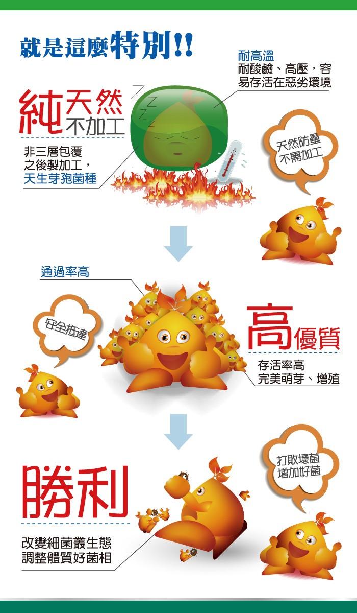 台灣康田- 舒敏清耐熱型芽孢乳酸桿菌(150億菌/g)(60包X6盒)優惠組﻿產品資訊