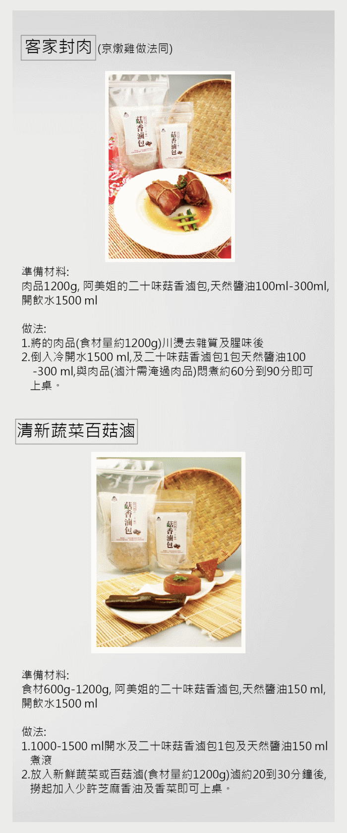 阿美姐的二十味菇香滷包(30gX2袋)家庭用﻿產品資訊