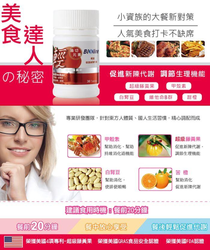 BIOline星譜生技-輕!甲殼素複方錠(30錠)(效期~2021.06.20)產品資訊