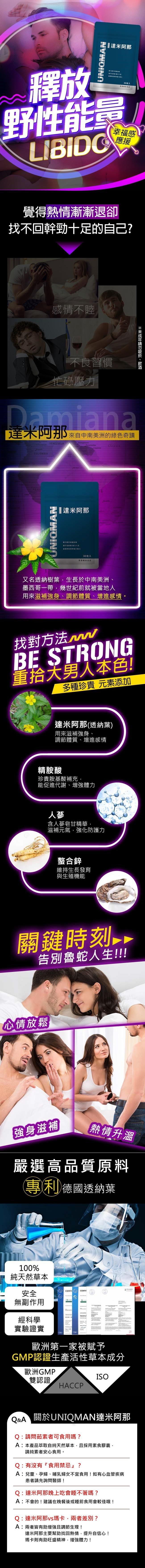 UNIQMAN-達米阿那膠囊食品(30粒/袋)3袋組產品資訊