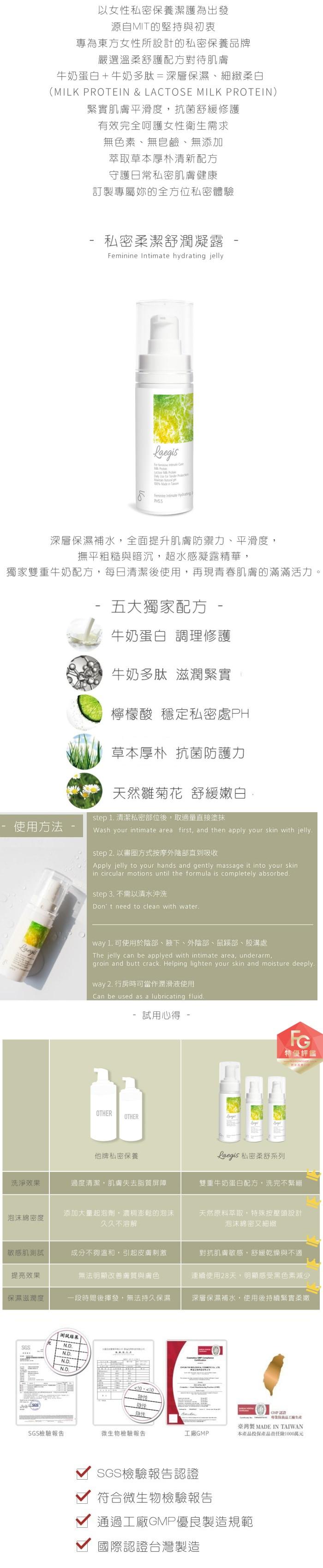 莉蕾舒-私密柔白舒潤凝露(30ml)產品資訊