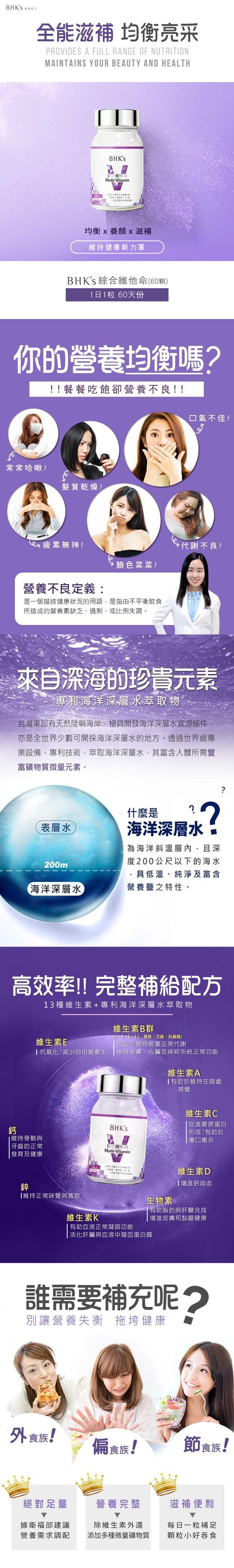 BHK's-綜合維他命錠狀食品(60錠/瓶)產品資訊
