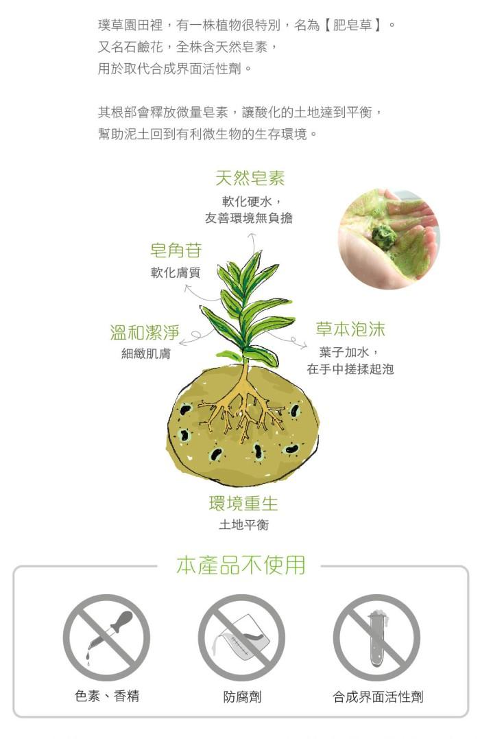 璞草園-肥皂草精油蔬碗液350ml產品資訊