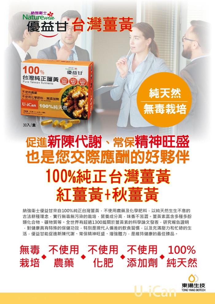 納強衛士-優益甘100%台灣純正薑黃(30粒)產品資訊