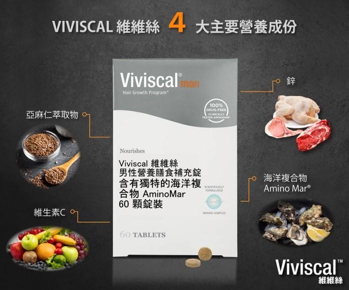 Viviscal 維維絲-男性營養膳食補充錠(60錠_30天)﻿產品資訊