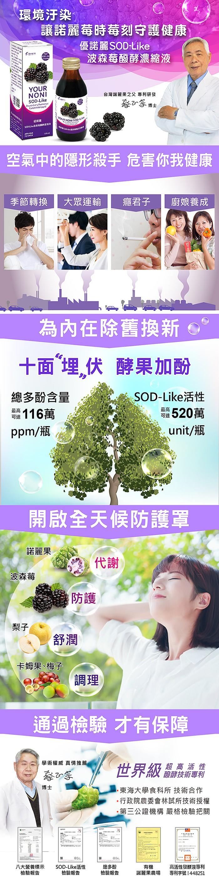 優諾麗SOD-Like波森莓醱酵濃縮液(150毫升)產品資訊