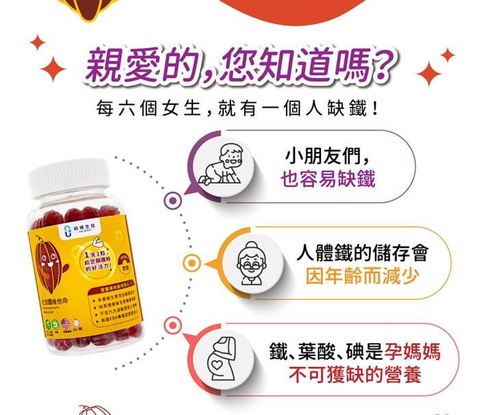純維生技-紅潤鐡維他命軟糖(60顆)產品資訊