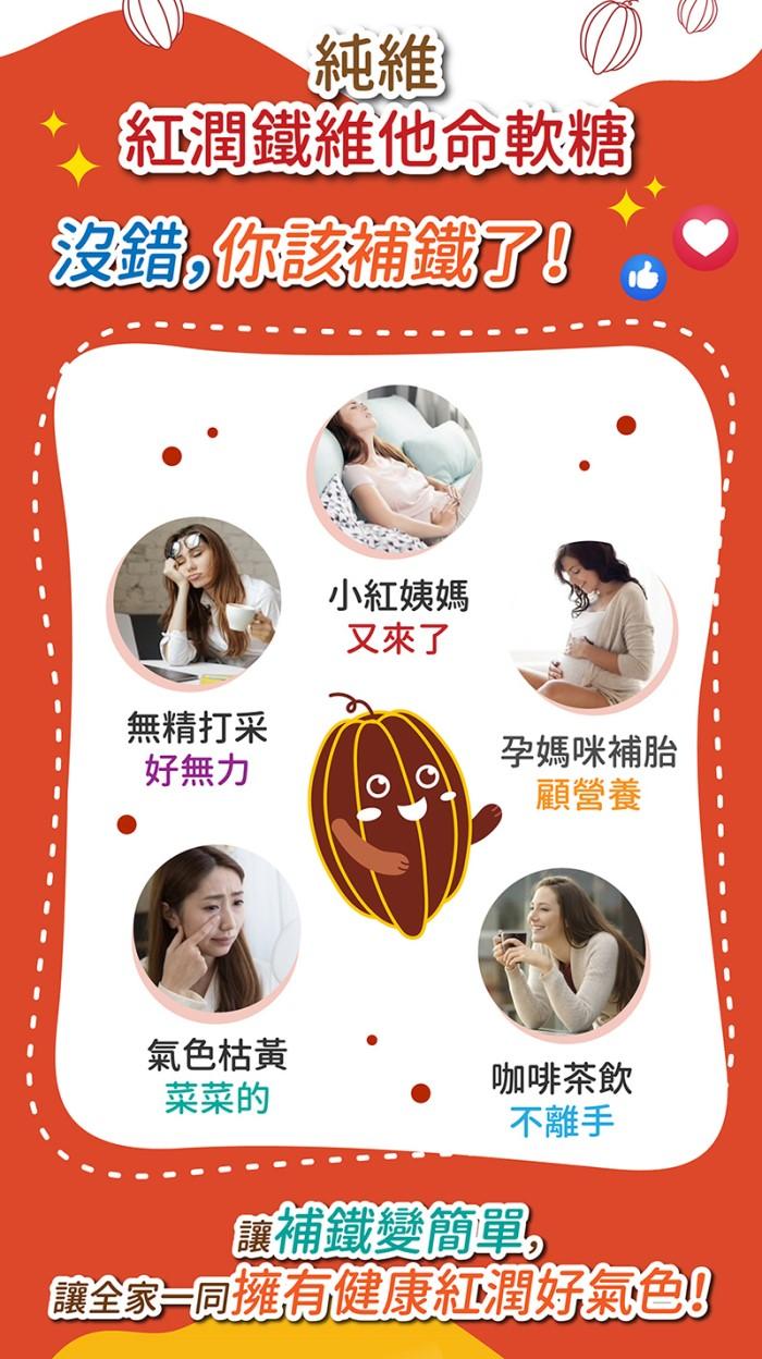 純維生技-紅潤鐡維他命軟糖(30顆)產品資訊