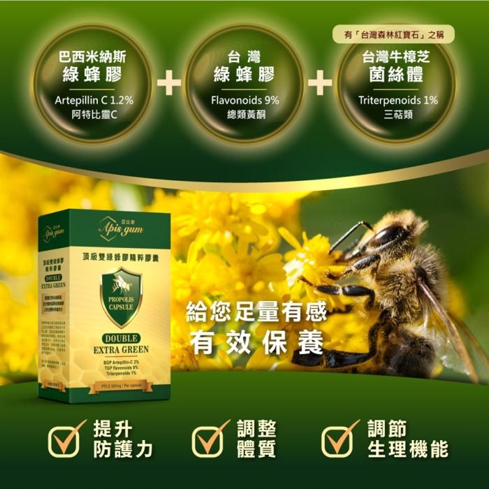 亞比斯-雙綠蜂膠精粹膠囊(60粒)產品資訊