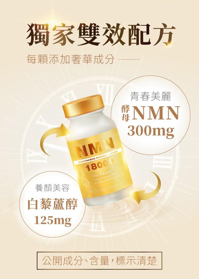 LOVITA愛維他-酵母NMN18000新型緩釋素食膠囊(60顆_60天份)(效期~2026/01)﻿產品資訊