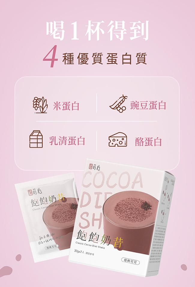 蒔心-飽飽奶昔經典可可(7入/盒)產品資訊