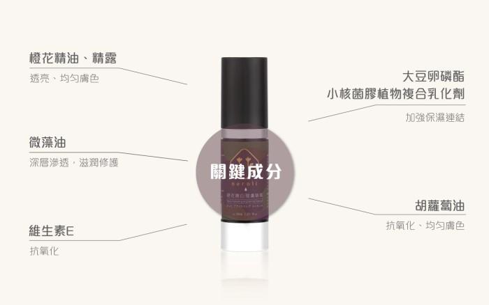 璞草園-橙花嫩白理膚精華30ml產品資訊