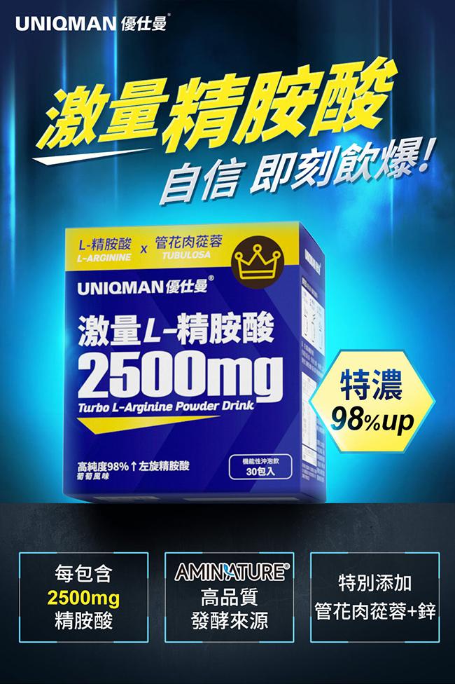 UNIQMAN-激量L-精胺酸沖泡飲(7克X30包/盒)6盒組產品資訊