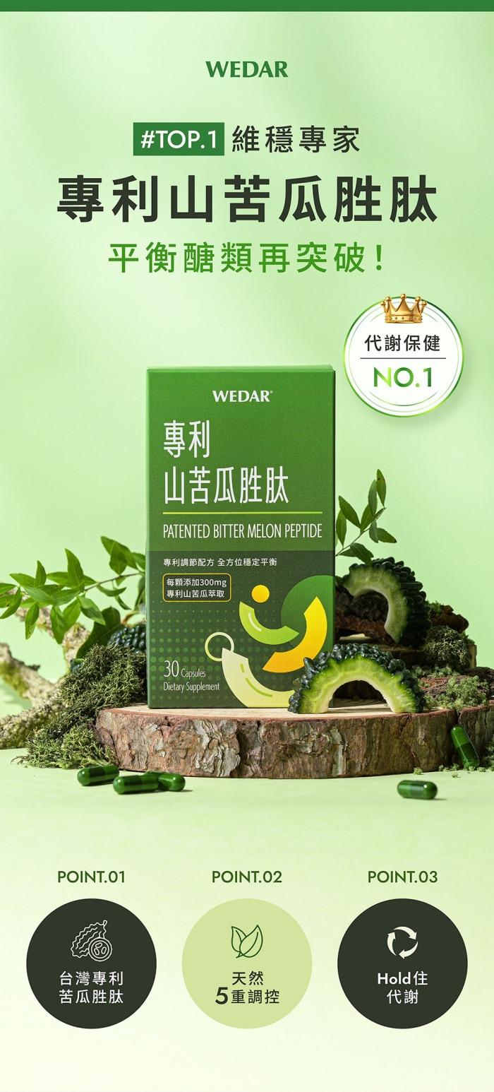 WEDAR 薇達-專利山苦瓜胜肽(30粒X6盒)(共90天份)產品資訊