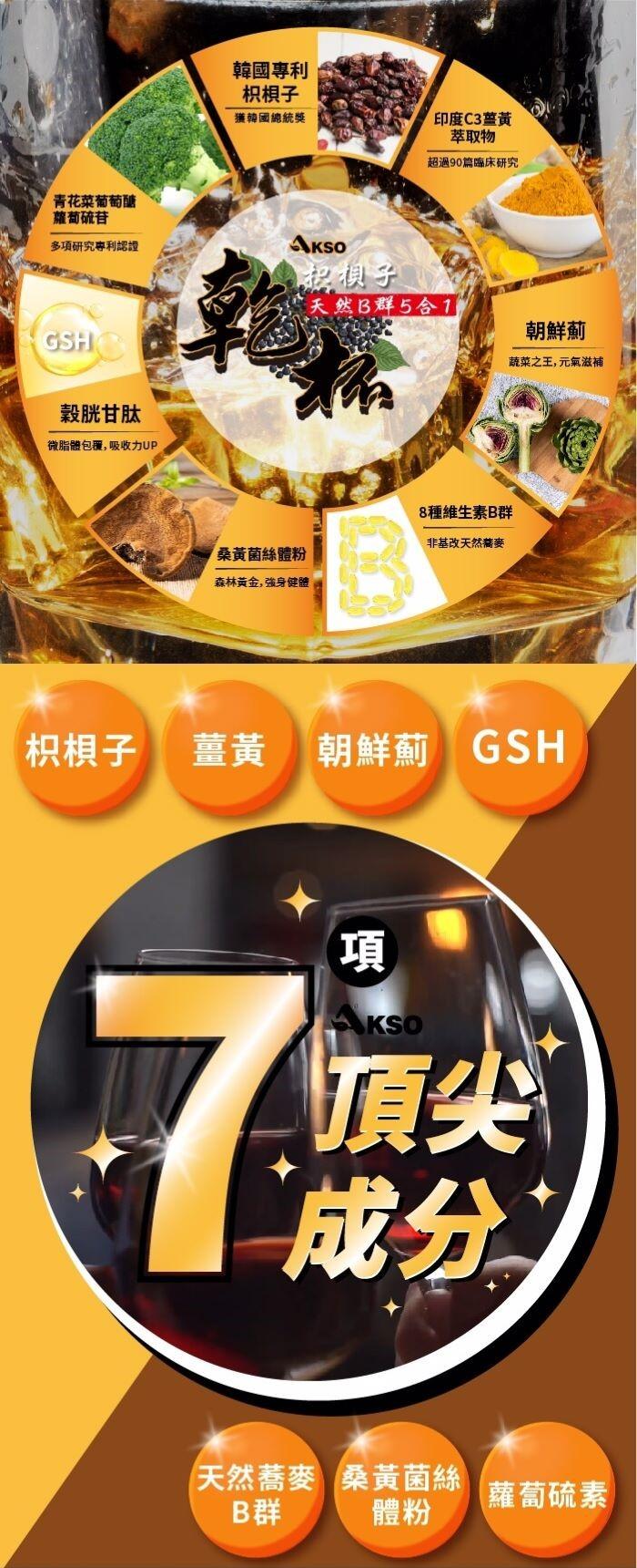 AKSO-乾杯(枳梖子天然B群5合1)(60粒X3盒)優惠組產品資訊