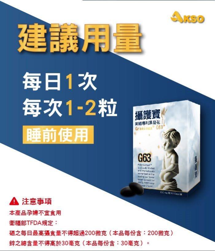 AKSO-攝護寶(美國專利黑麥花 G63)(60粒X3盒)優惠組產品資訊