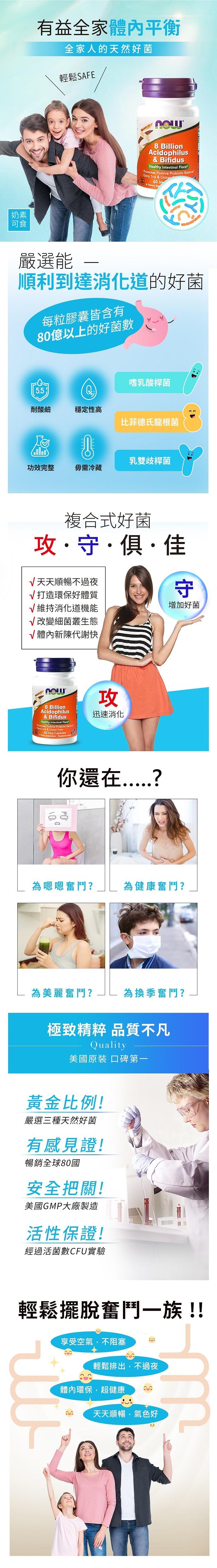 NOW健而婷-複合式益生菌(60顆)產品資訊