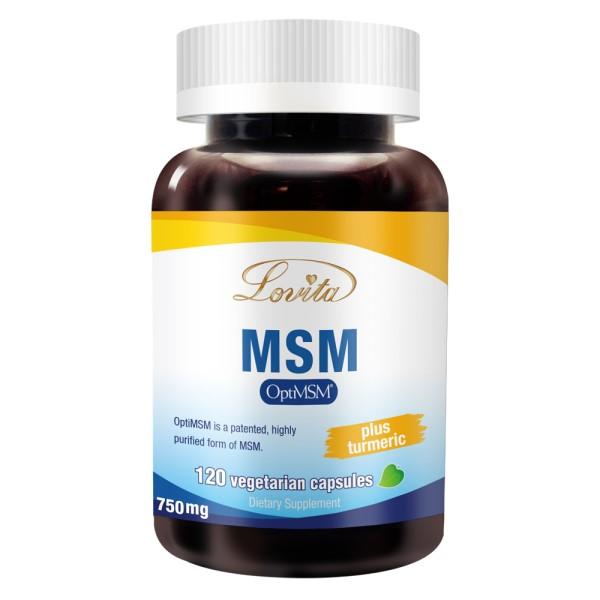 LOVITA愛維他-專利MSM(添加薑黃)素食膠囊(120顆_30天份)