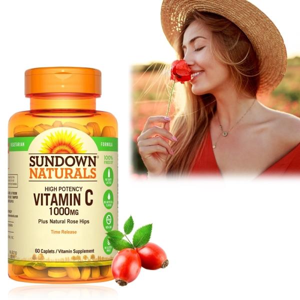Sundown日落恩賜-緩釋型C 1000MG Plus玫瑰果錠(60錠X3瓶)(共180天份)