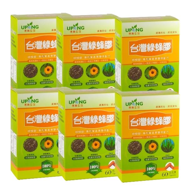 湧鵬生技-台灣綠蜂膠(60粒X6盒)