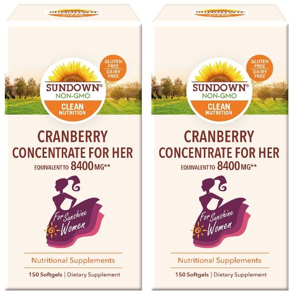 Sundown日落恩賜-超級蔓越莓plus維生素D3軟膠囊(150粒X2瓶)(300天份)