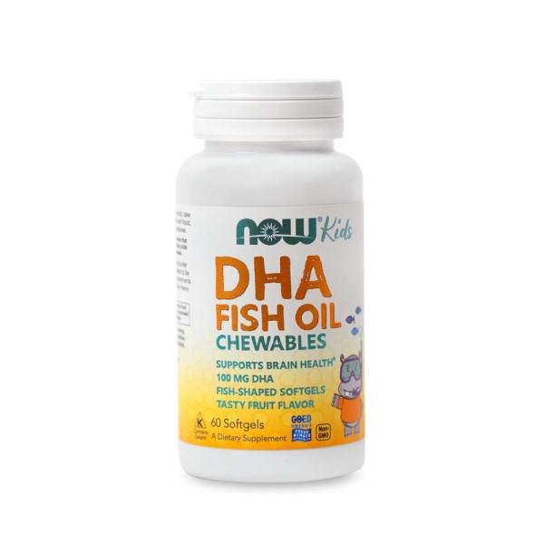 NOW健而婷-兒童魚油DHA咀嚼型(孕婦可食)(60顆/瓶)