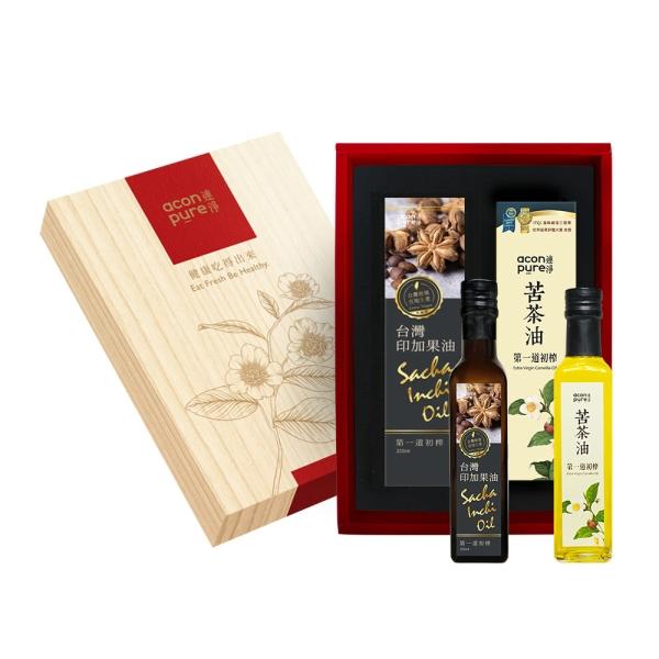連淨 印加果油250ml+苦茶油250ml禮盒組(附專屬提袋)