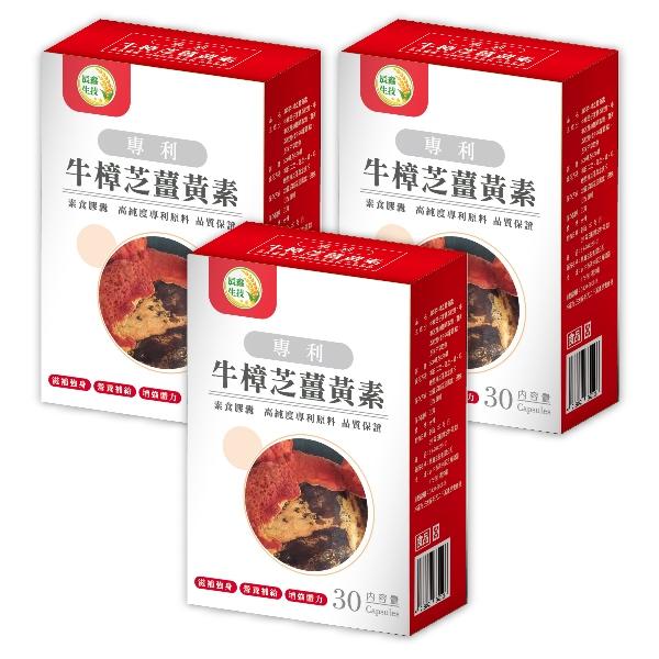 辰鑫生技-專利牛樟芝薑黃素(30粒X3盒)優惠組