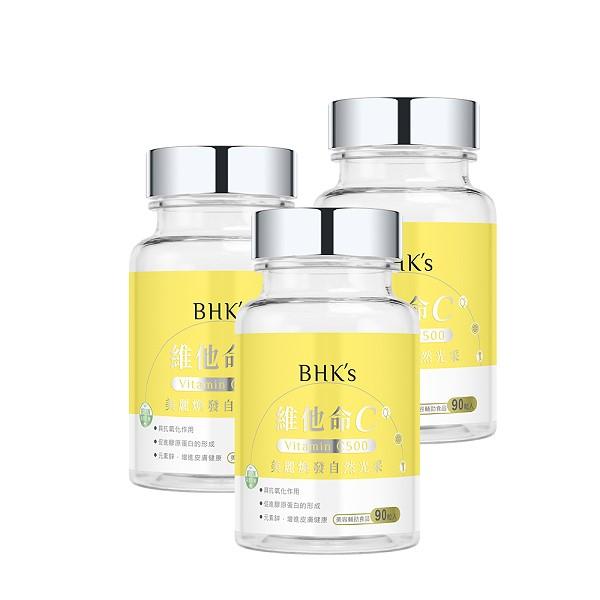 BHK's-維他命C500錠(90錠/瓶)3瓶優惠組