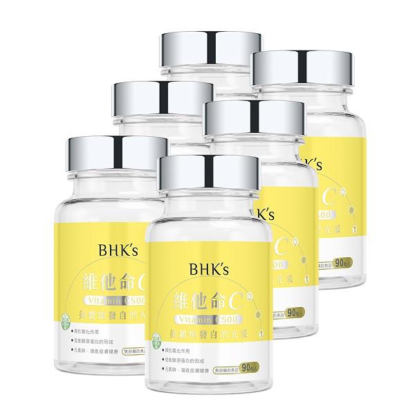 BHK's-維他命C500錠(90錠/瓶)6瓶優惠組