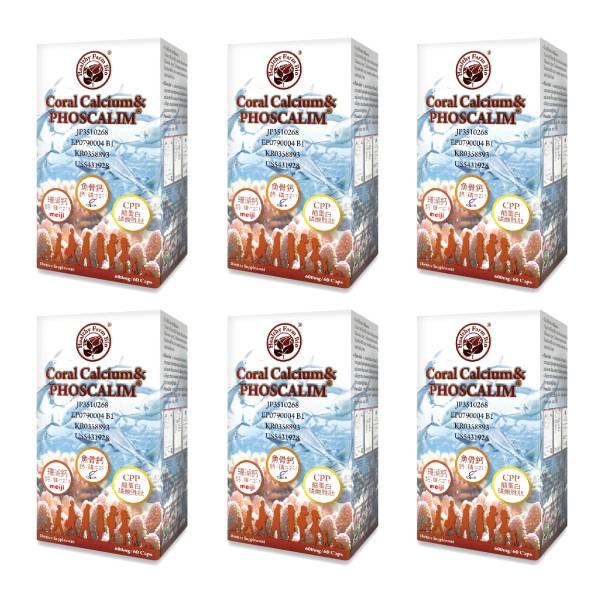 台灣康田-珊瑚鈣&魚骨鈣 Coral Calcium&PHOSCALIM (60粒X6瓶)優惠組
