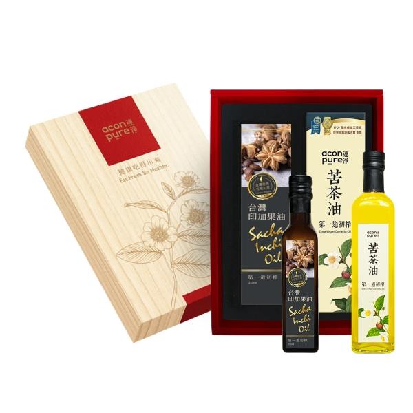 連淨 印加果油250ml+苦茶油500ml禮盒組(附專屬提袋)