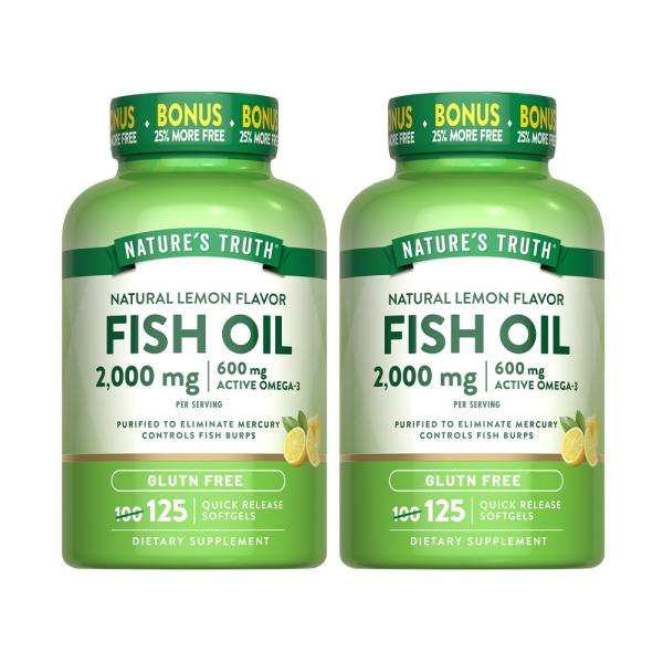 綠萃淨 TG型魚油檸檬味軟膠囊(125粒X2瓶)