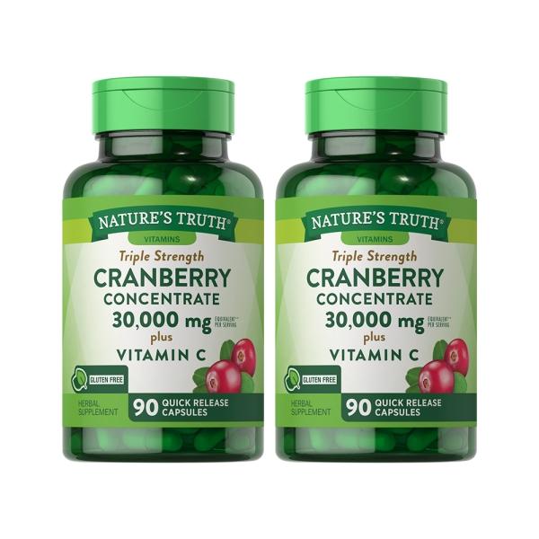 綠萃淨 50倍濃縮蔓越莓+C膠囊(90粒X2瓶)(共90天份)(效期至2026年02月28日)