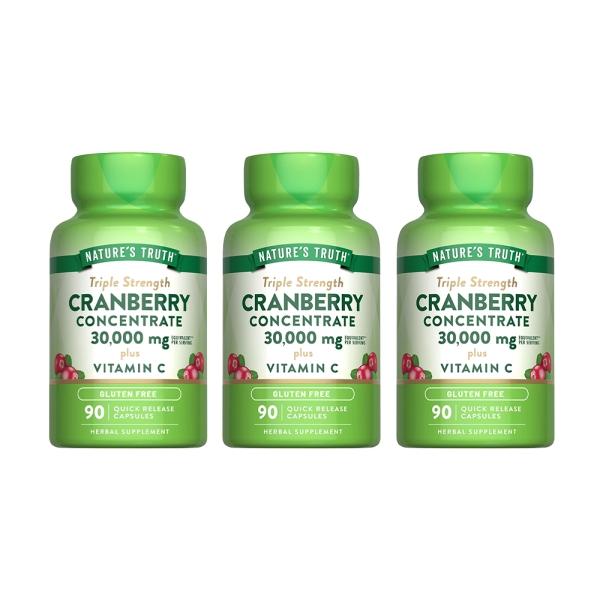 綠萃淨 50倍濃縮蔓越莓+C膠囊(90粒X3瓶)(共135天份)