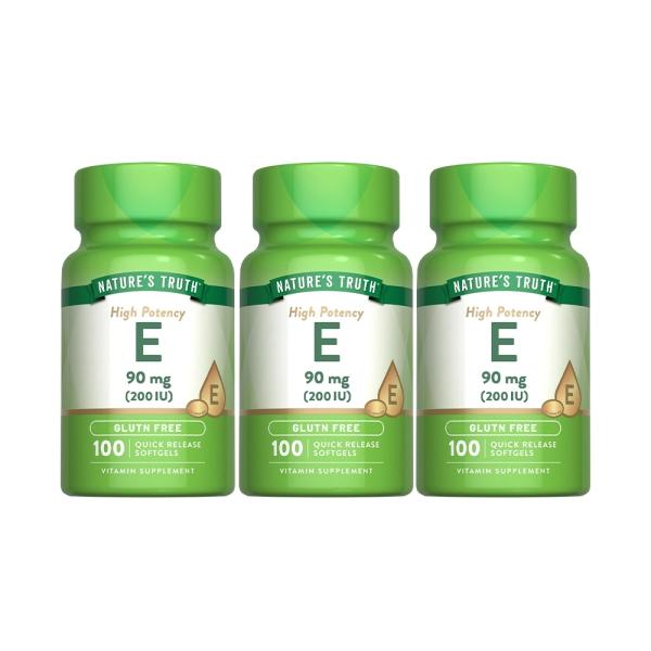 綠萃淨 維生素E 200 IU軟膠囊(100粒X3瓶)(共300天份)