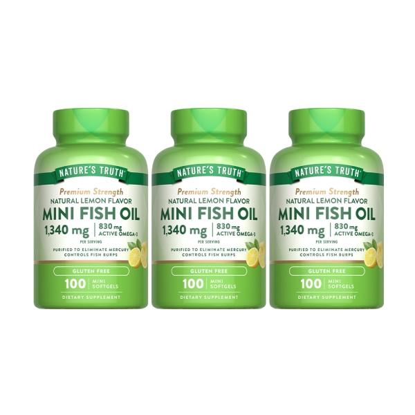 綠萃淨 超濃縮魚油迷你軟膠囊(100粒X3瓶)