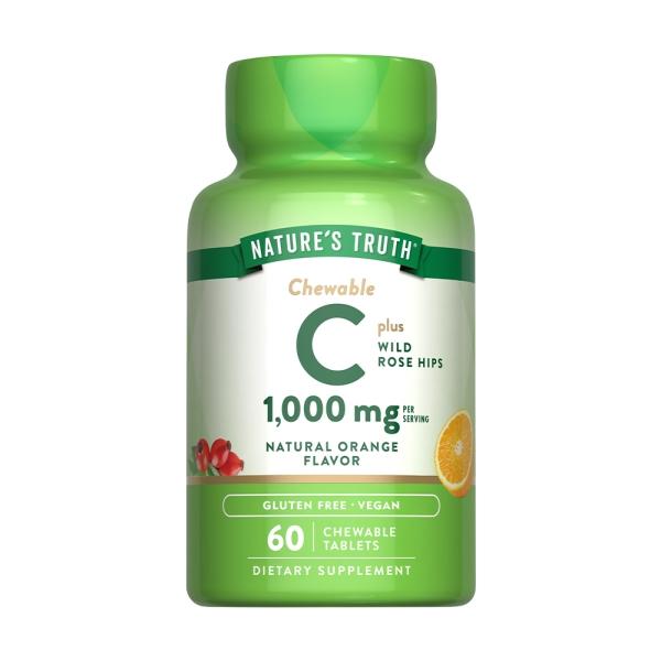 綠萃淨 美妍維生素C 500mg Plus玫瑰果口含錠(60錠)