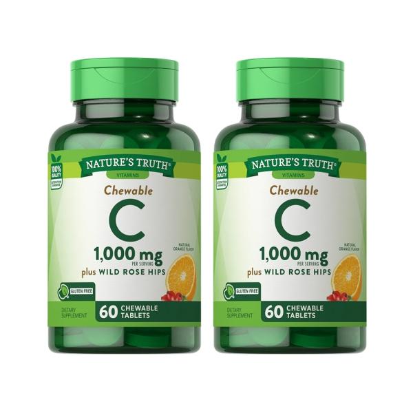 綠萃淨 美妍維生素C 500mg Plus玫瑰果口含錠(60錠X2瓶)