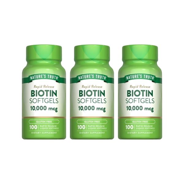 綠萃淨 生物素10000微克軟膠囊(100粒X3瓶)(共300天份)