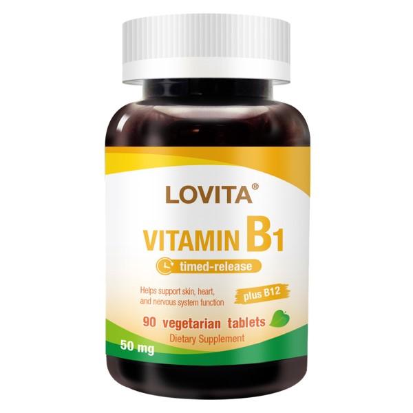 LOVITA愛維他-緩釋型維他命B1素食錠50mg(添加B12)(90錠_90天份)