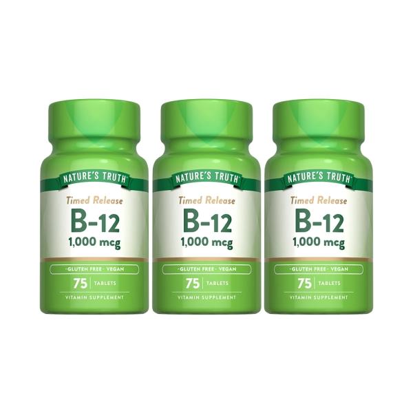 綠萃淨 緩釋型維生素B12 1000mcg錠(75錠X3瓶)