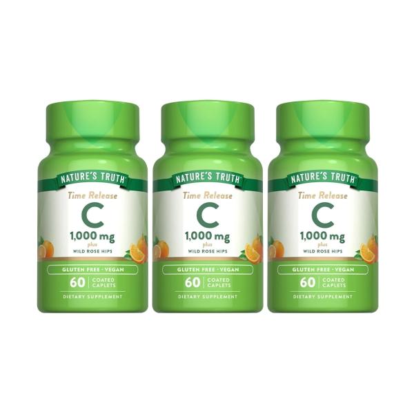 綠萃淨 釋放型維生素C-1000mg複方錠(60錠X3瓶)(共180天份)