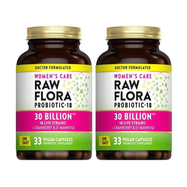 綠萃淨 Raw Flora 300億女性益生菌蔓越莓膠囊(33粒X2瓶)(共66天份)