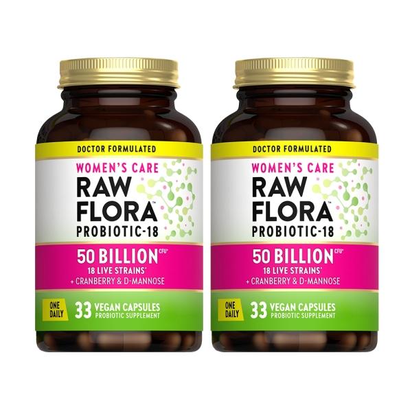 綠萃淨 Raw Flora 500億頂級女性益生菌蔓越莓膠囊(33粒X2瓶)(共66天份)
