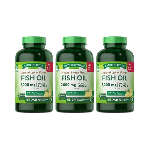綠萃淨 TG型魚油檸檬味軟膠囊(250粒X3瓶)(共375天份)