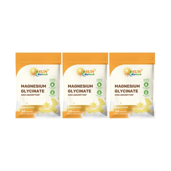 Sun日落恩賜 優化眠甘胺酸鎂100mg膠囊(30粒X3袋)