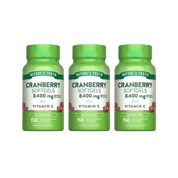 綠萃淨 50倍蔓越莓plus維生素C+E軟膠囊(150粒X3瓶)(共225天份)