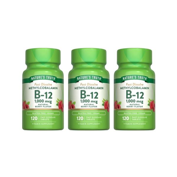 綠萃淨 活性甲基B12 1000微克口含錠(120錠X3瓶)