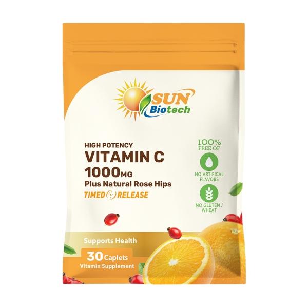 Sun日落恩賜 緩釋型C 1000MG Plus玫瑰果錠(30錠_30天份)(效期至2027年04月30日)